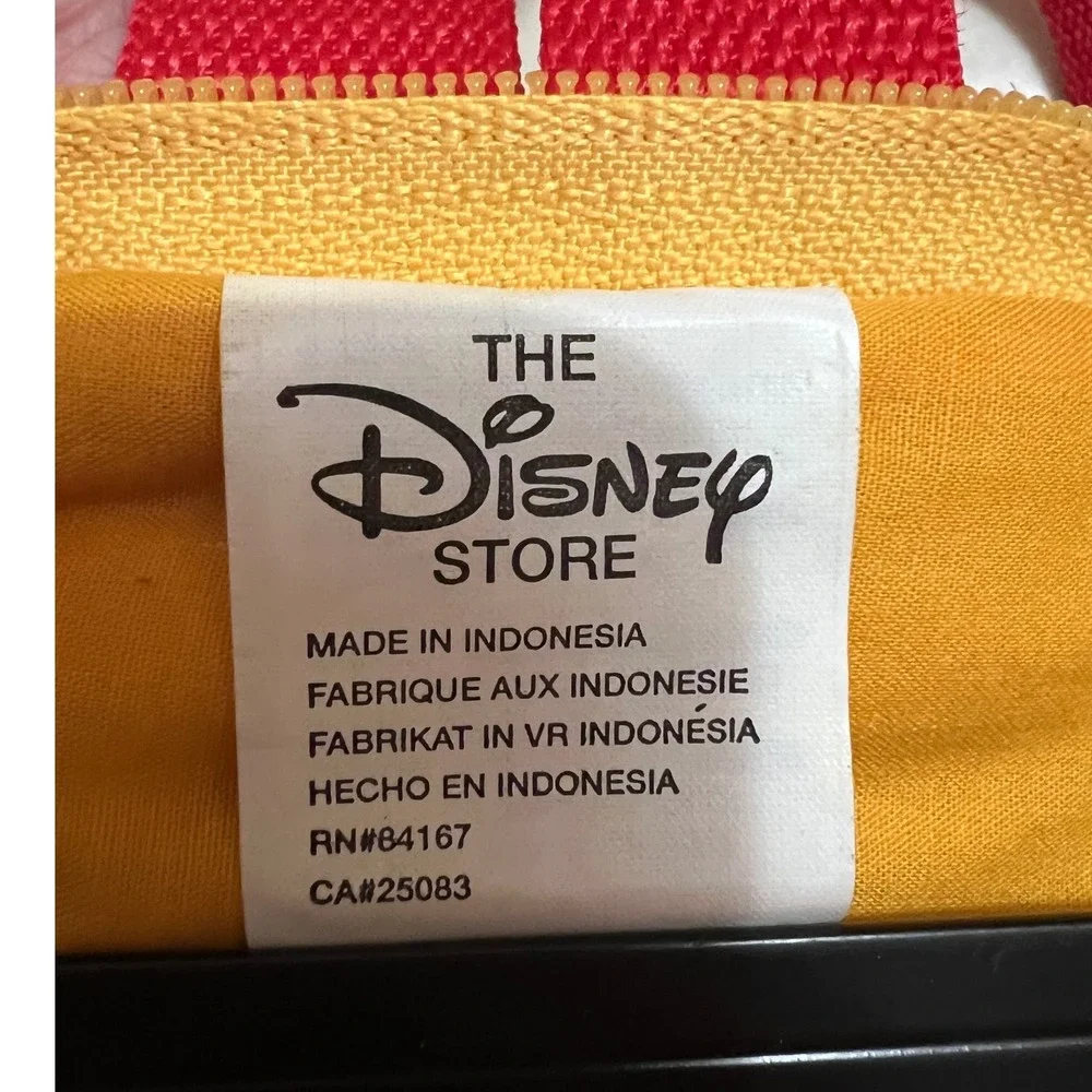 Disney Store Winnie the Pooh Plush Backpack Faux Fur Yellow Red Straps RN84167